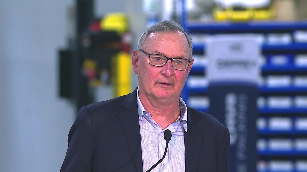 Craig Souser, President and CEO of JLS Automation, welcoming guests at Founder's Day 2026
