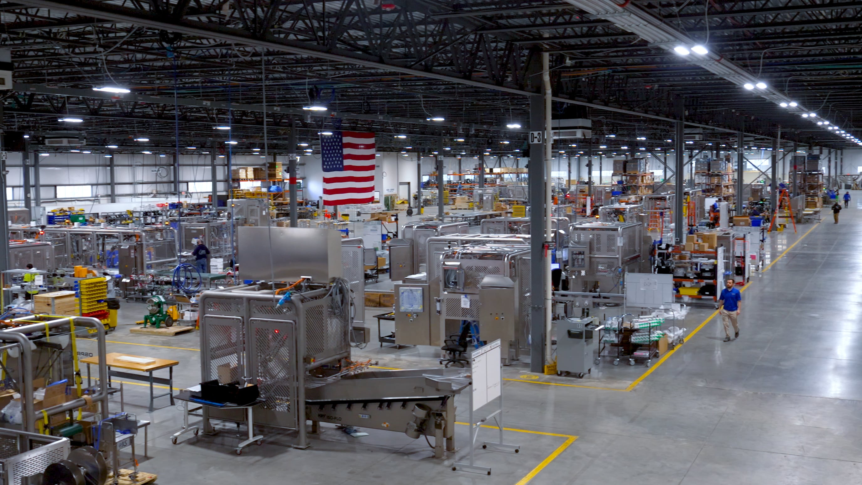 JLS shop floor in York, Pennsylvania — robotic packaging systems in assembly