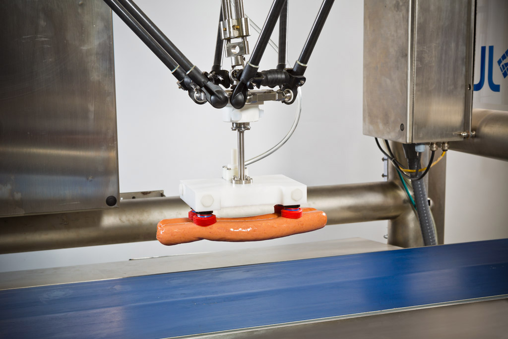 Food product being handled by a JLS robotic system during a Flight Lab test